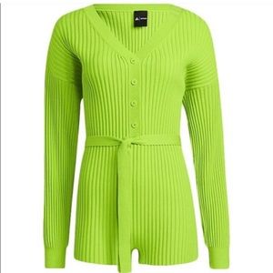 IVY x PARK Adidas Romper w/ Ivy Knit Rib Belt Slime Green